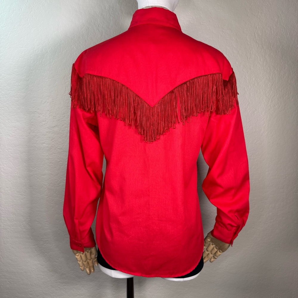 Vintage Western Collection Beaded Fringe Rodeo Cowgirl Cowboy Shirt SMALL EUC - Picture 7 of 16